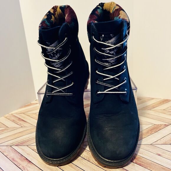 Timberland 6" Heritage Warm Lined Women's 5.5 Boot Black Camo Waterproof A2M7T - Picture 3 of 10